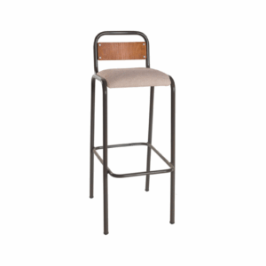 Heritage High Stool (Veneer Back/Upholstered Seat)