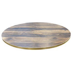 Rustic Oak Laminate Top with Brass Effect PVC Edge